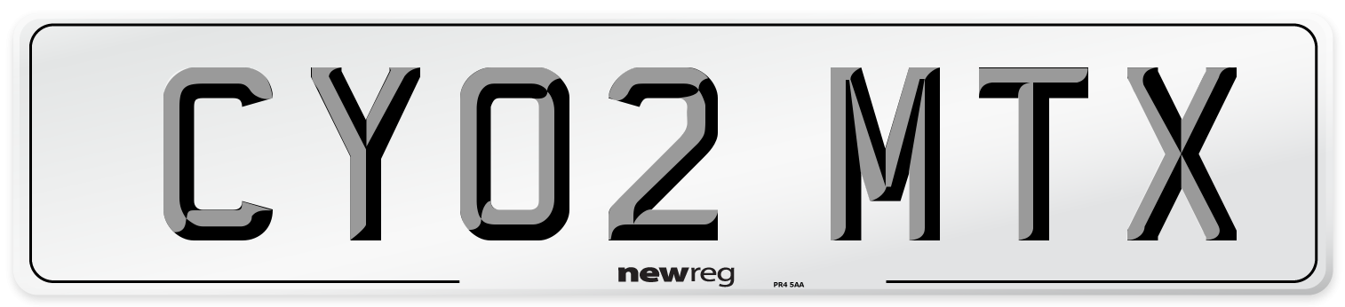 CY02 MTX Number Plate from New Reg